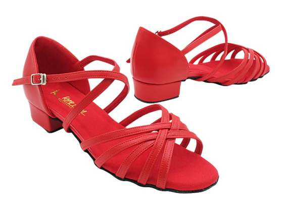 American Rhythm, Latin, Smooth, Dance Shoes for Women, Red Leather