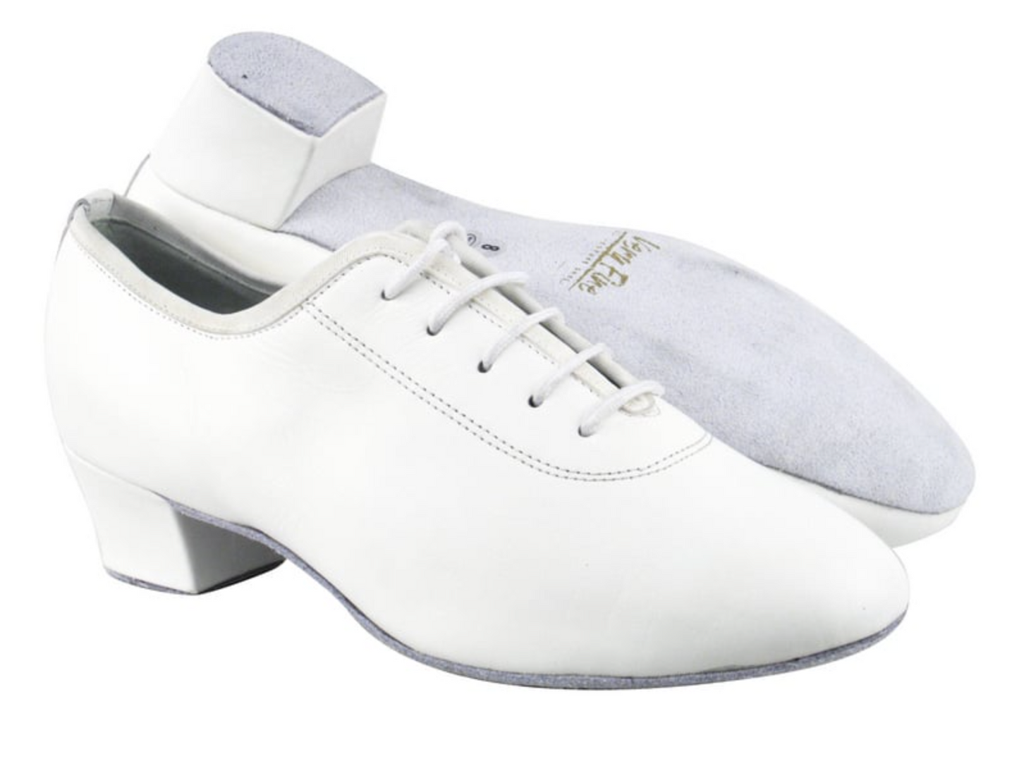 Latin, American Rhythm, Salsa, Mambo, Kizomba Men's Dance Shoes, White Leather