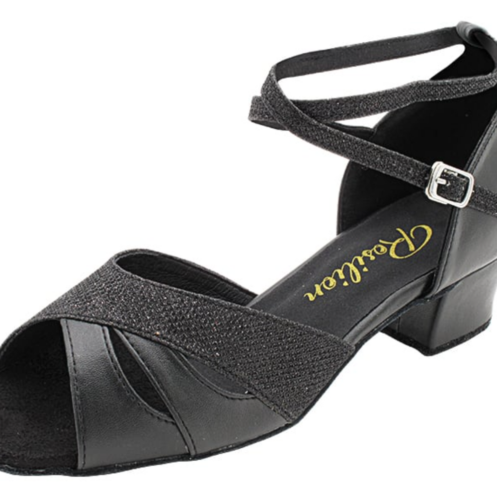 Black Leather & 273 Black Glitter Satin Standard, Smooth Dance Shoes