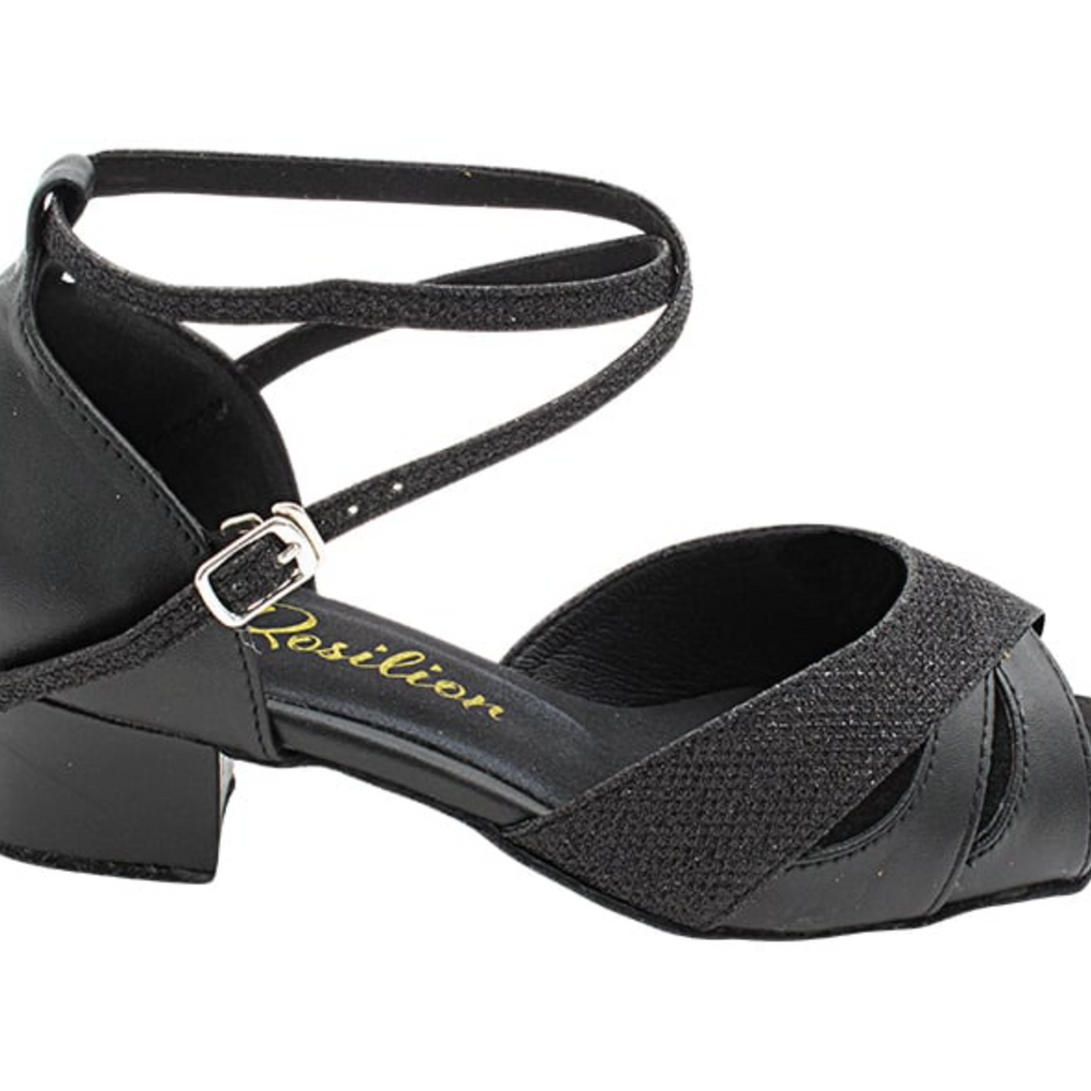 
                  
                    Black Leather & 273 Black Glitter Satin Standard, Smooth Dance Shoes
                  
                