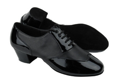  Men's Black Patent & Black Leather & Latin Heel Latin, American Rhythm Dance Shoes