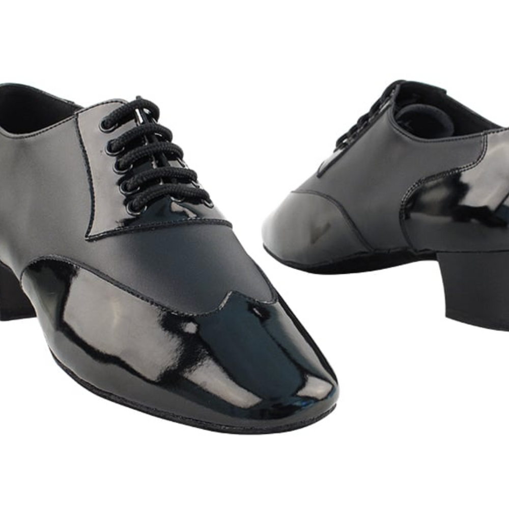 
                  
                    Men's Black Patent & Black Leather & Latin Heel Latin, American Rhythm Dance Shoes
                  
                