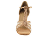 Women's Latin, American Rhythm Brown Satin & Flesh Mesh Shoes