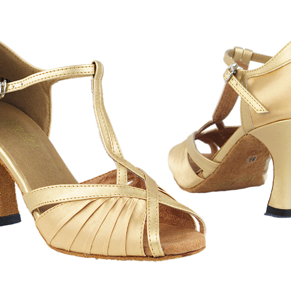 
                  
                    Women's Latin American Rhythm Light Brown Satin & Light Gold
                  
                