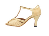 Women's Latin American Rhythm Light Brown Satin & Light Gold