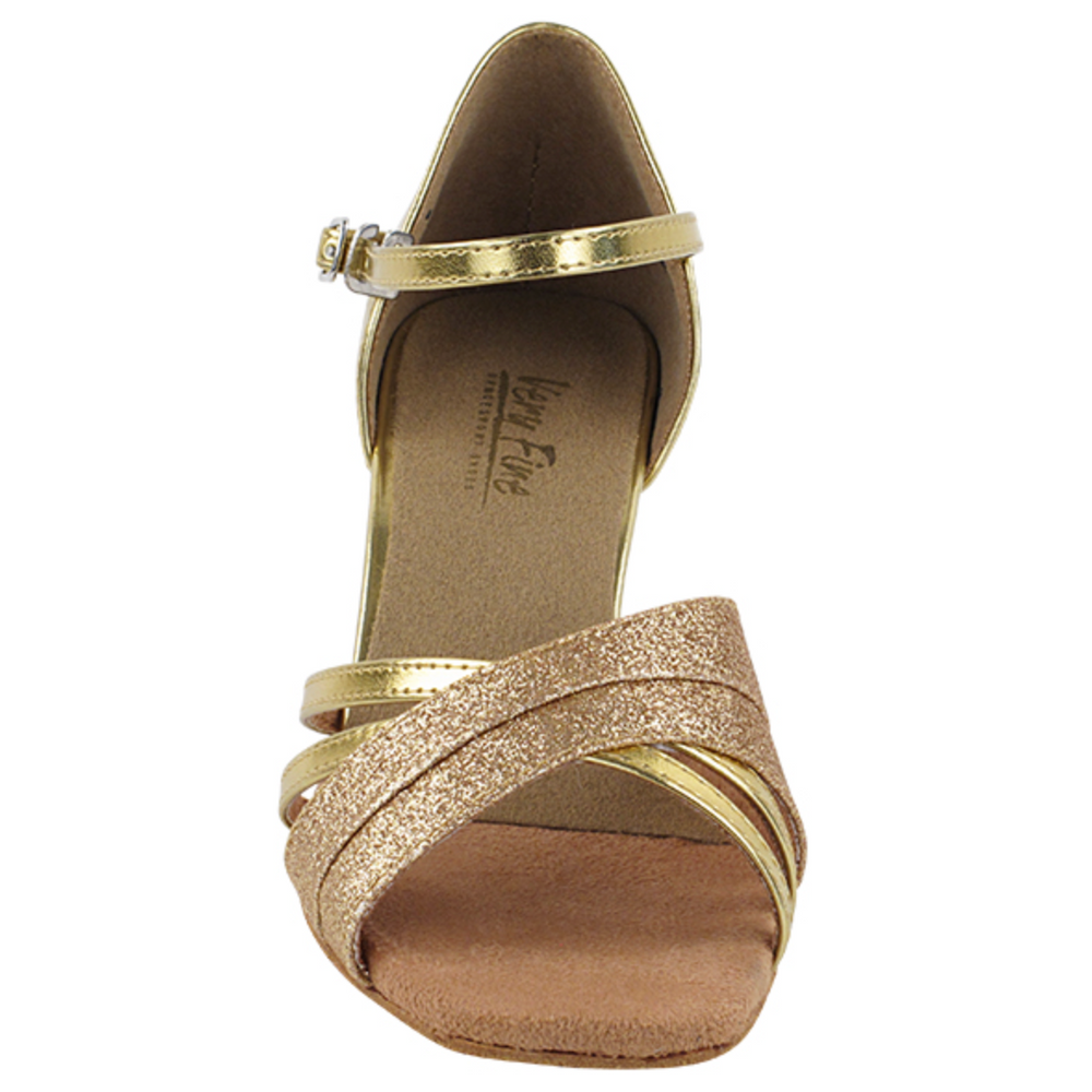 
                  
                    International Latin, Rhythm, Salsa, Samba, Bachata Gold Stardust & Gold Leather Women's Shoes
                  
                