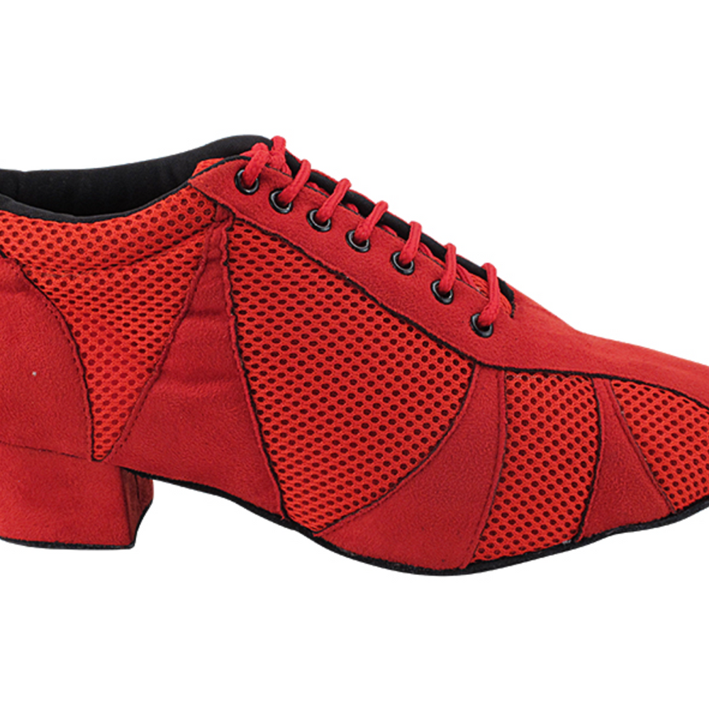 Women's Practice, Argentine Tango Red Nubuck & Red Knit Mesh Dance Shoes