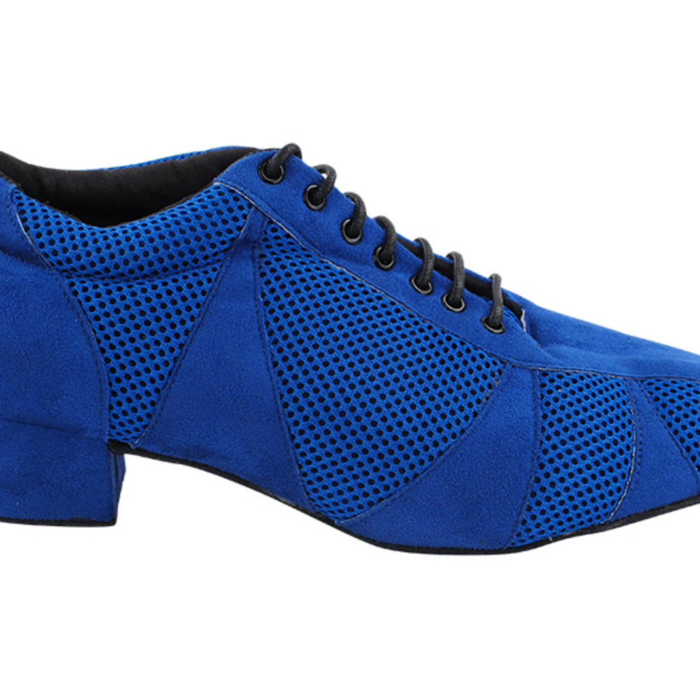 Practice Shoes Latin Ballroom Navy Blue Suede & Blue Knit Mesh for Women