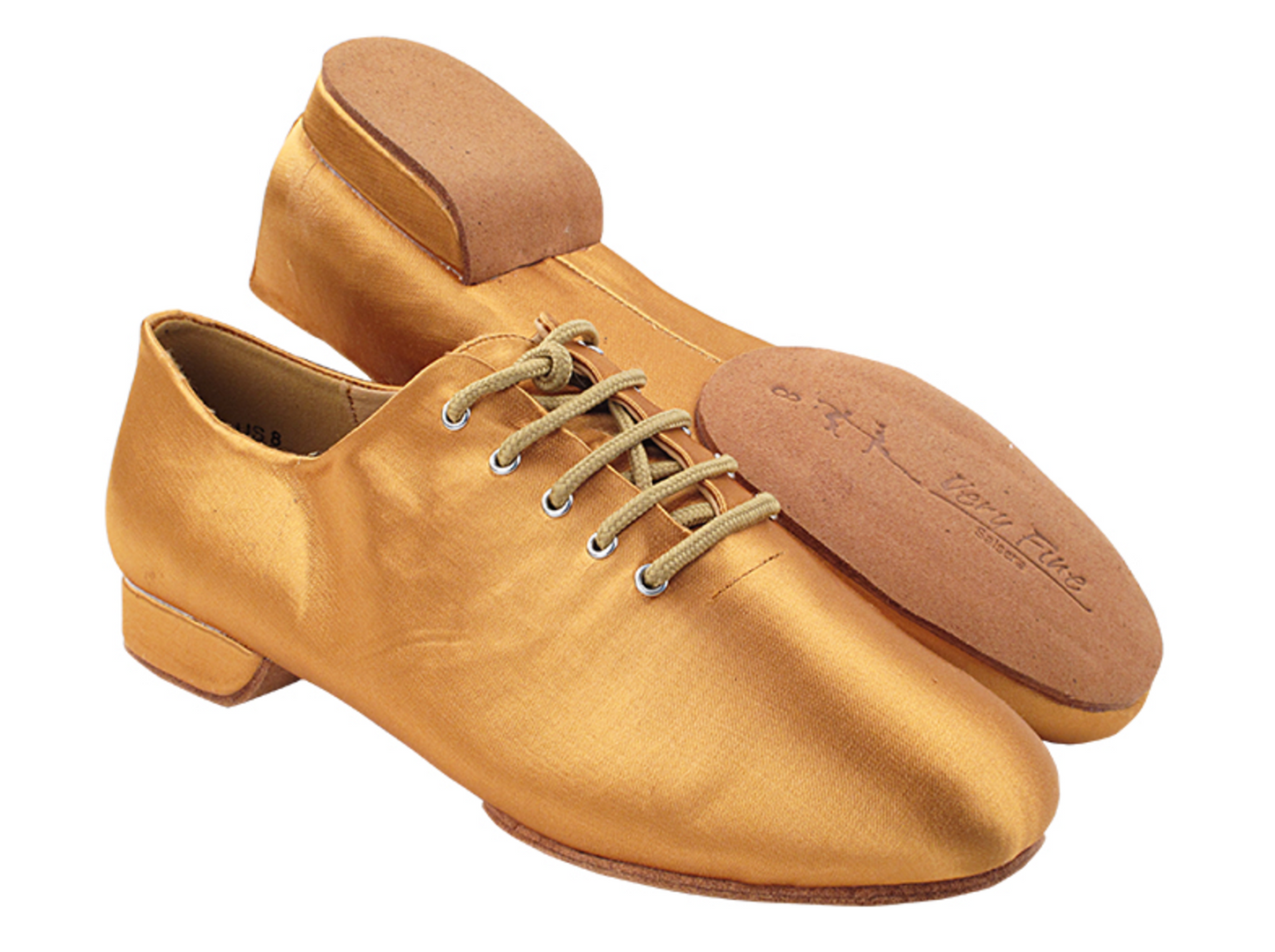 Custom Ballroom Latin Practice Shoes For Women Tan Satin