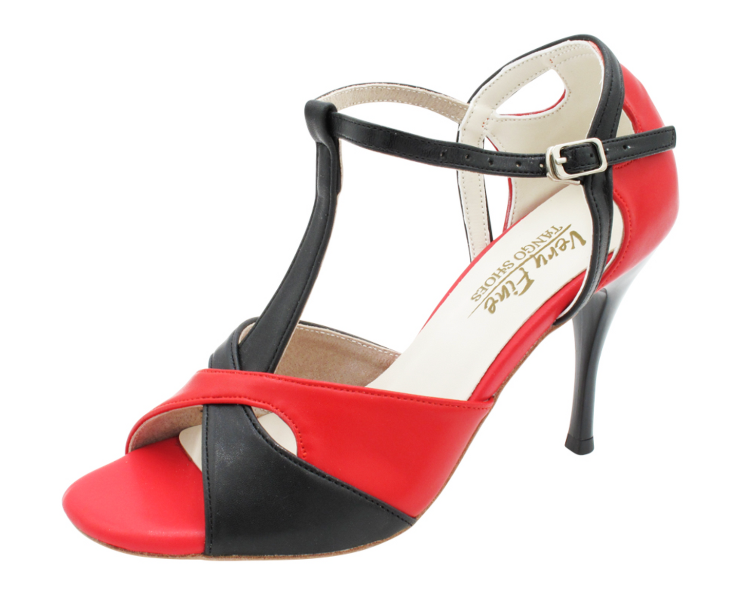 Tango Dance Shoes Black & Red Leather