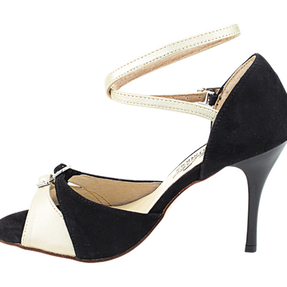 
                  
                    Tango Dance Shoes Black Suede & Light Gold Leather
                  
                