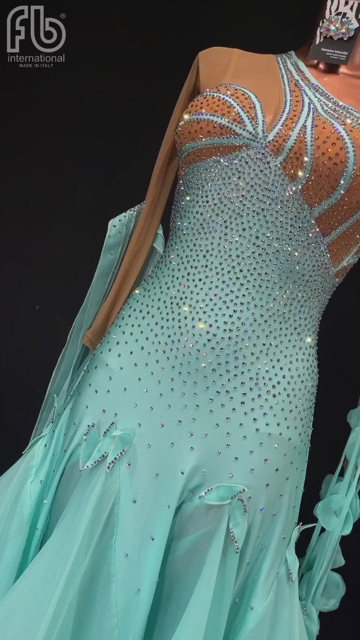 Custom-Made Women’s Ballroom Dress for American Smooth & International Standard