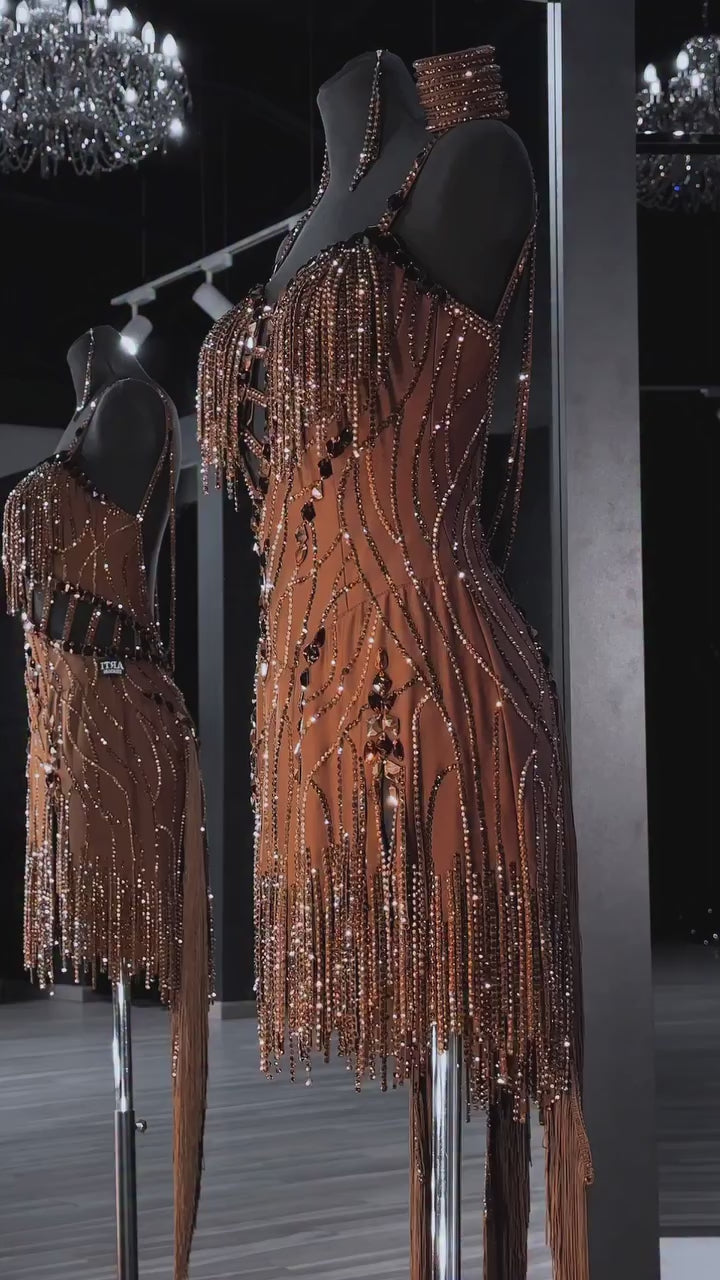 Custom-Made Latin & American Rhythm Dance Dress for Women